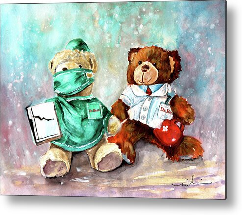Truffle Mcfurry Metal Print featuring the painting Dr Bear And Dr Bear by Miki De Goodaboom