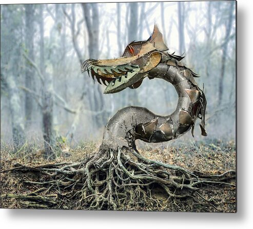 Dragon Metal Print featuring the digital art Dragon Root by Rick Mosher