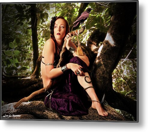 Fantasy Metal Print featuring the photograph Druid In The Wood by Jon Volden
