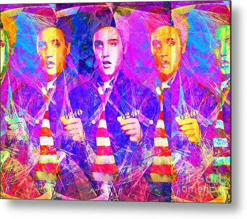 Wingsdomain Metal Print featuring the photograph Elvis Presley Jail House Rock 20160520 horizontal by Wingsdomain Art and Photography