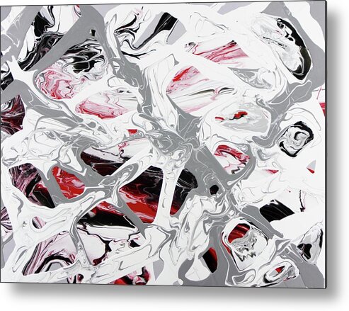Red Metal Print featuring the painting Entangle by Madeleine Arnett