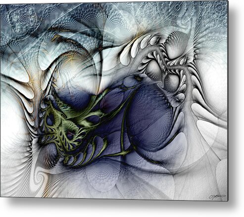 Abstract Metal Print featuring the digital art Enterolithic by Casey Kotas