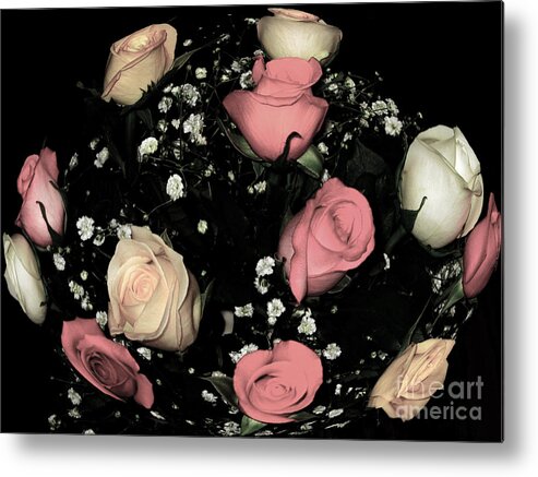 Rose Metal Print featuring the photograph Evening Rose by Ann Johndro-Collins