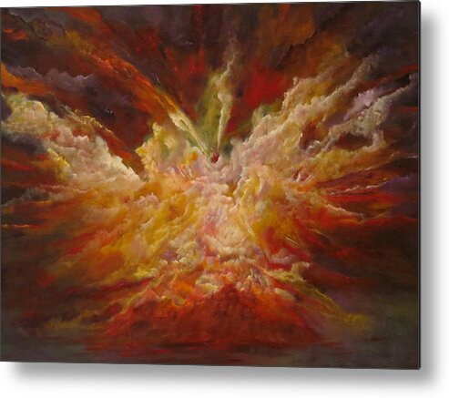 Large Abstract Metal Print featuring the painting Exalted by Soraya Silvestri