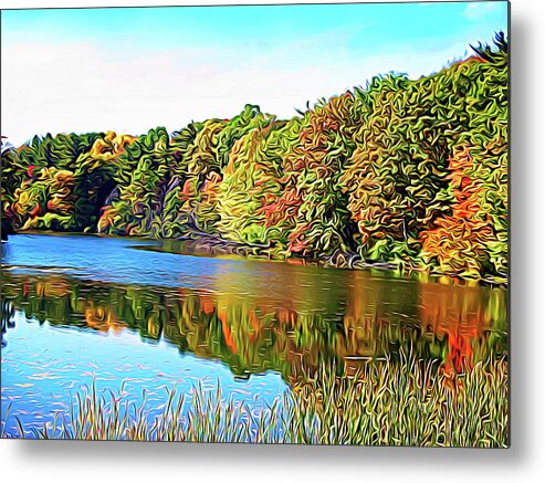 Durhand Eastman Park Metal Print featuring the photograph Expressionalism Reflecting Trees by Aimee L Maher ALM GALLERY