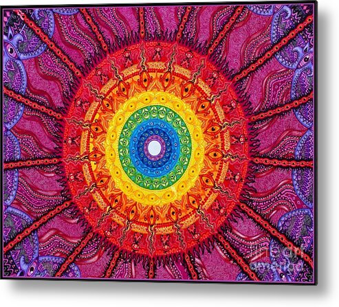 Chakra Metal Print featuring the drawing Eye of the Chakra Storm by Baruska A Michalcikova