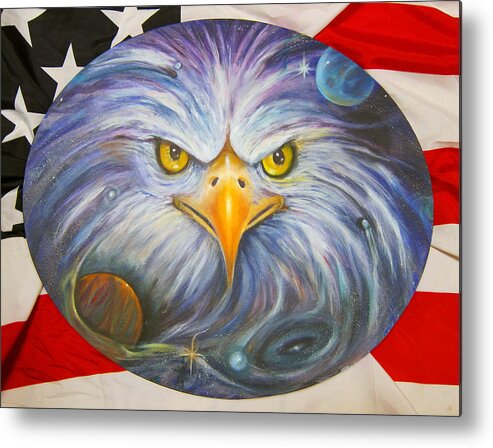 Curvismo Metal Print featuring the painting Eyes of Freedom by Sherry Strong