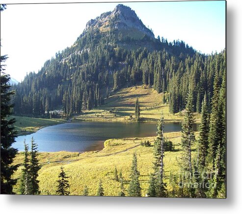 Mountain Metal Print featuring the photograph Fairy Tale Mountain Lake by Carol Riddle