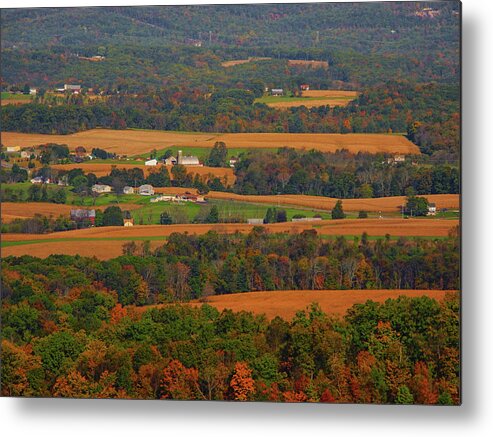 Farms Below The Pa At Metal Print featuring the photograph Farms Below the PA AT by Raymond Salani III