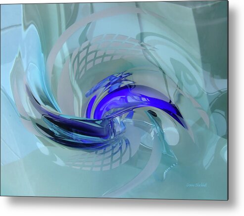 Glass Metal Print featuring the photograph Feeling Tiffany Blue by Donna Blackhall