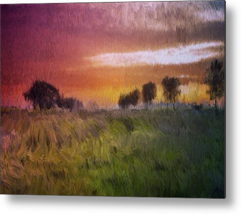 Field Metal Print featuring the painting Fields of Green by Mark Taylor