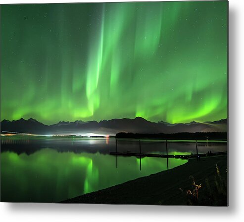 Northern Lights Metal Print featuring the photograph Fire in the Sky by David Kirby
