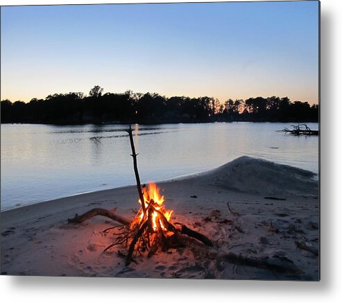 Richmond Metal Print featuring the photograph Fire on the Beach by Digital Art Cafe