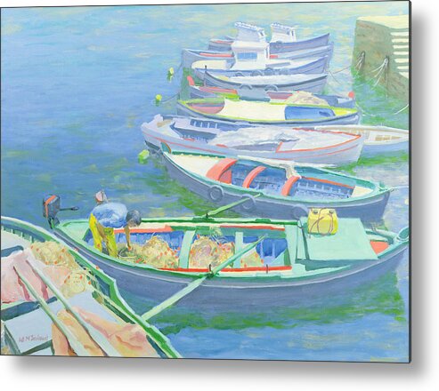 Rowing Boats Metal Print featuring the painting Fishing Boats by William Ireland
