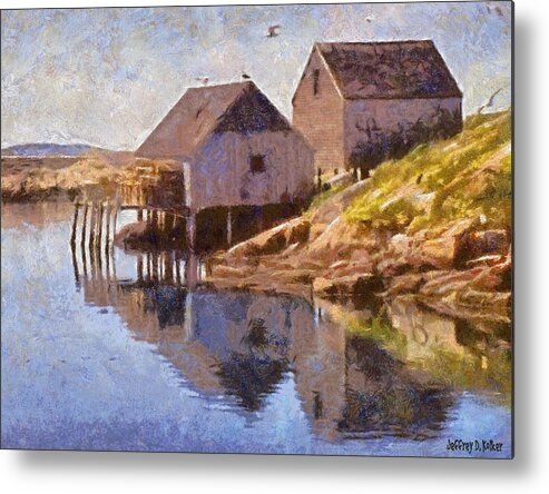 Canadian Metal Print featuring the painting Fishing Wharf by Jeffrey Kolker