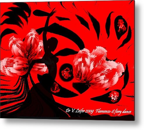 Dance Flamenco Flowers Rhytm Fair Metal Print featuring the digital art Flamenco-fairy dance by Dr Loifer Vladimir