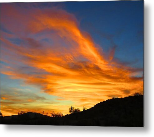 Arizona Metal Print featuring the photograph Flaming Hand Sunset by Judy Kennedy