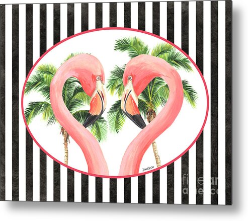 Flamingo Metal Print featuring the painting Flamingo Amore 5 by Debbie DeWitt