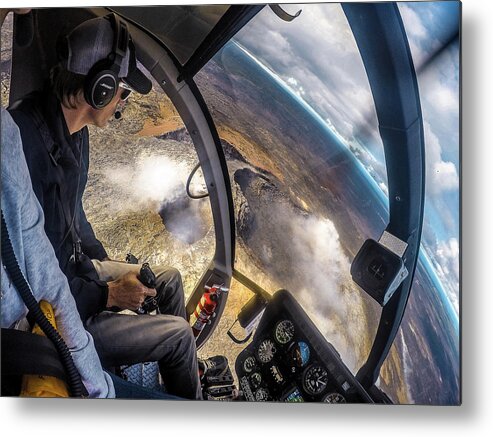 Flight. Helicopter Metal Print featuring the photograph Flight. Hawaii. by Ksenia VanderHoff