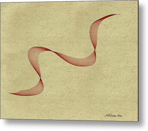 Floating Metal Print featuring the painting Floating Maroon Abstract by Marian Lonzetta