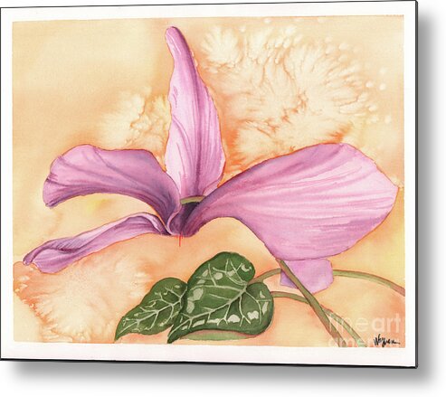 Cyclamen Metal Print featuring the painting Flower Dance by Hilda Wagner