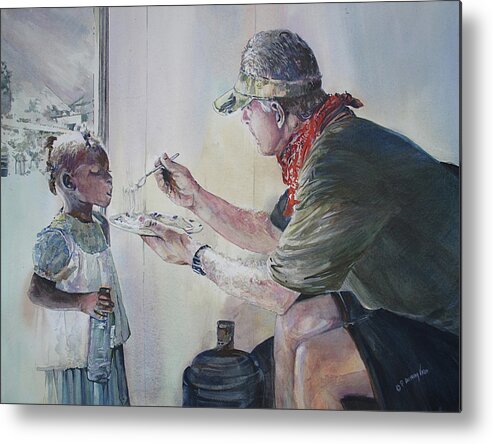 Figures Metal Print featuring the painting Food for Thought by P Anthony Visco