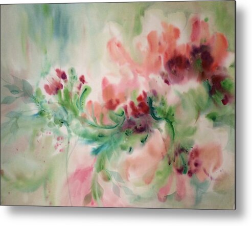 Contemporary Floral Metal Print featuring the painting Forever and Ever by Karen Ann Patton