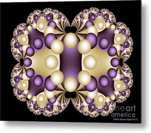 Digital Metal Print featuring the digital art Fractal Pearls by Sandra Bauser