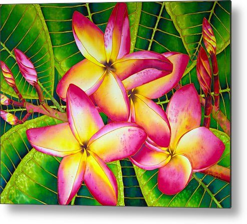 Frangipani Flower Metal Print featuring the painting Frangipani Flower by Daniel Jean-Baptiste