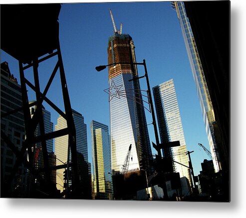 Freedom Tower Metal Print featuring the photograph Freedom Tower Under Construction in NYC by Linda Stern