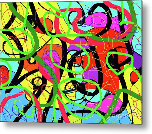 Abstract Metal Print featuring the painting Friendship remains by Chani Demuijlder