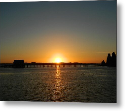 Nature Metal Print featuring the photograph Garibaldi Pier Sunset by Gallery Of Hope 