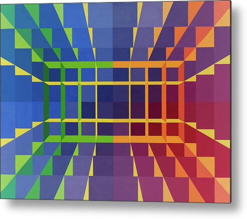 Abstract Metal Print featuring the painting Gateway by Janet Hansen