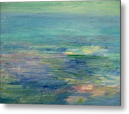 Water Art Metal Print featuring the painting Gentle Light on the Water by Mary Wolf