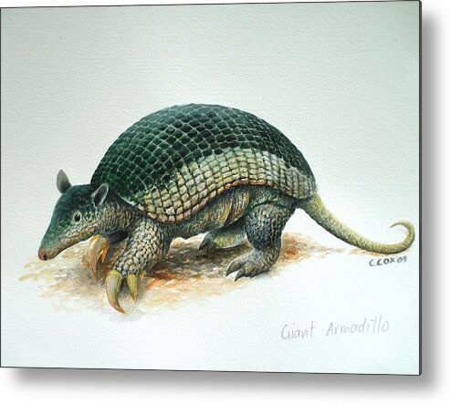 Giant Armadillo Metal Print featuring the painting Giant Armadillo by Christopher Cox