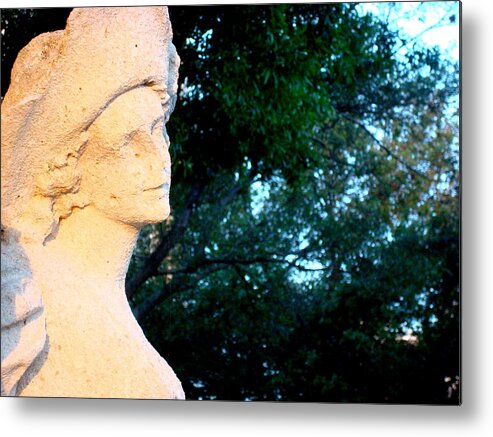 Statue Metal Print featuring the photograph Girl Enjoys Sunrise by Julie Pappas