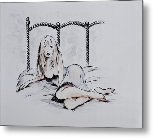 Figure Metal Print featuring the drawing Good Girl by William Russell Nowicki
