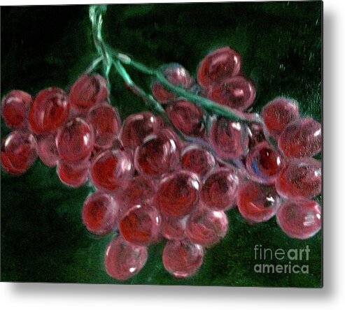 Grapes Metal Print featuring the painting Grapes by Lavender Liu