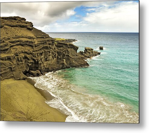 Green Sand Beach Metal Print featuring the photograph Green Sand Beach on Hawaii by Brendan Reals