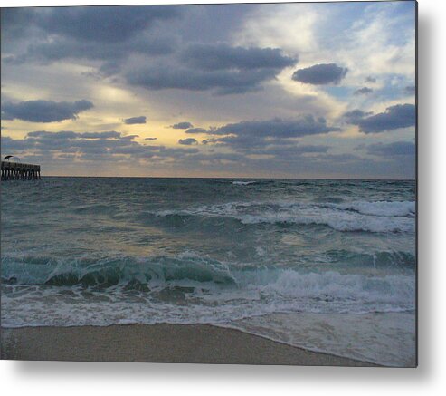 Seascape Metal Print featuring the photograph Grey dawn by Peggy King
