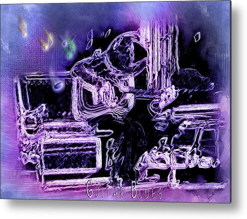 Abstract Art Metal Print featuring the photograph Guitar Blues by Susan Kinney
