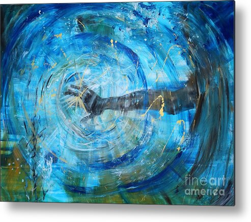 Hand Of God Metal Print featuring the painting Hand of God by Amanda Dinan