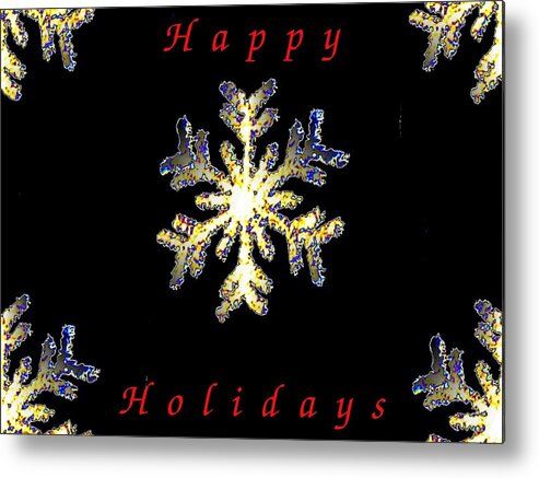 Holiday Metal Print featuring the photograph Happy Holiday Snowflakes by Tim Allen