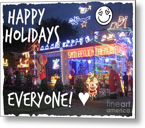 Holidays Metal Print featuring the mixed media Happy Holidays by Leanne Seymour