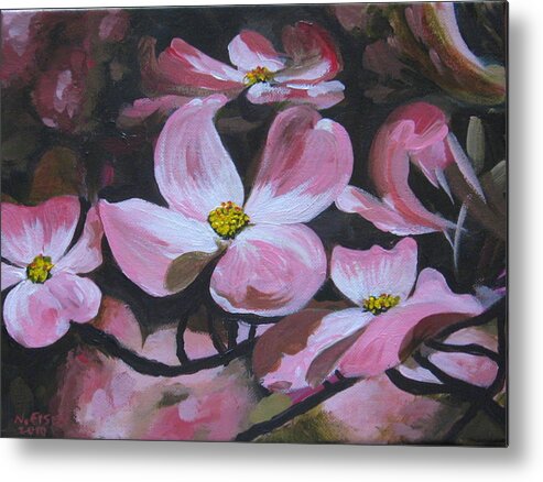 Outre Art Metal Print featuring the painting Harbinger of Spring by Outre Art Natalie Eisen