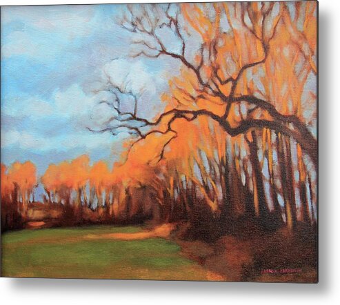 Sunset Metal Print featuring the painting Haunting Glow by Andrew Danielsen