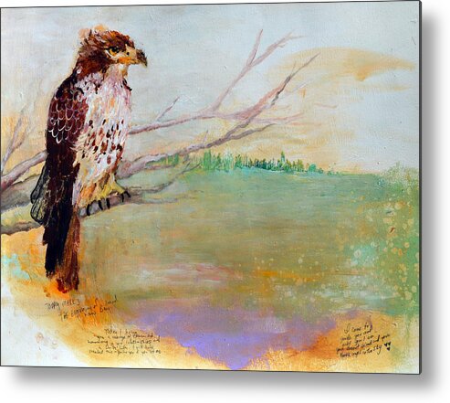 Hawk Metal Print featuring the painting Hawk by Ashleigh Dyan Bayer