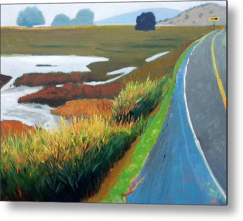 Road Metal Print featuring the painting Heading North by Gary Coleman