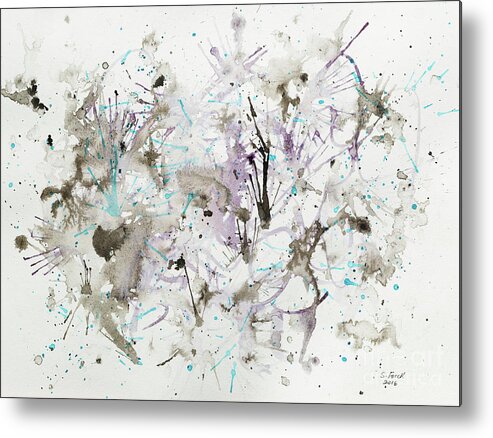 Splatter Metal Print featuring the painting Herding Chaos by Stefanie Forck