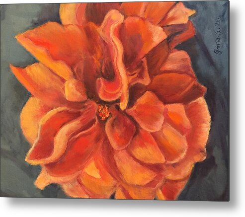 Flower Metal Print featuring the painting Hibiscus by Gloria Smith